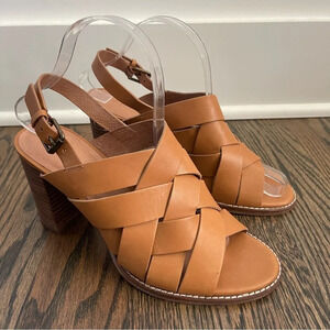 Madewell The Cindy High Heel Woven Leather Sandals size 8.5